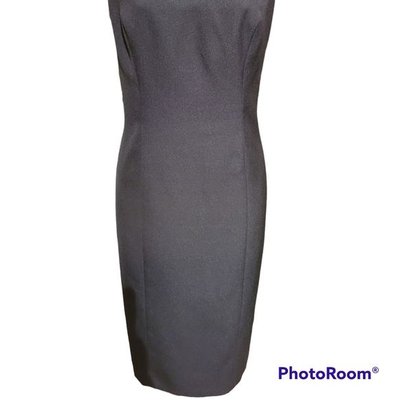 LORI ANN Montreal 10 Party Dress Black, Around Neck Folded Satin Collar Broch fr - Picture 2 of 12